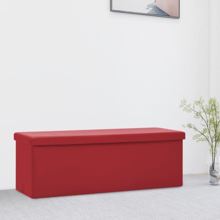 Bench with folding storage red wine red PVC by vidaXL, Benches for halls and storage - Ref: Foro24-338800, Price: 56,99 €, Di...