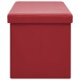 Bench with folding storage red wine red PVC by vidaXL, Benches for halls and storage - Ref: Foro24-338800, Price: 56,99 €, Di...