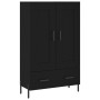 Tall black engineered wood sideboard 69.5x31x115 cm by vidaXL, Sideboards - Ref: Foro24-830333, Price: 76,99 €, Discount: %