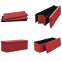 Bench with folding storage red wine red PVC by vidaXL, Benches for halls and storage - Ref: Foro24-338800, Price: 56,99 €, Di...