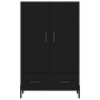 Tall black engineered wood sideboard 69.5x31x115 cm by vidaXL, Sideboards - Ref: Foro24-830333, Price: 76,99 €, Discount: %