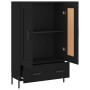 Tall black engineered wood sideboard 69.5x31x115 cm by vidaXL, Sideboards - Ref: Foro24-830333, Price: 76,99 €, Discount: %