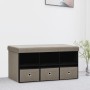 Folding storage bench taupe synthetic linen 76x38x38 cm by vidaXL, Benches for halls and storage - Ref: Foro24-338810, Price:...