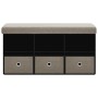 Folding storage bench taupe synthetic linen 76x38x38 cm by vidaXL, Benches for halls and storage - Ref: Foro24-338810, Price:...