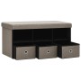 Folding storage bench taupe synthetic linen 76x38x38 cm by vidaXL, Benches for halls and storage - Ref: Foro24-338810, Price:...