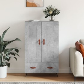 Tall engineered wood sideboard in gray concrete 69.5x31x115 cm by vidaXL, Sideboards - Ref: Foro24-830296, Price: 67,20 €, Di...