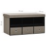 Folding storage bench taupe synthetic linen 76x38x38 cm by vidaXL, Benches for halls and storage - Ref: Foro24-338810, Price:...