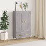 Tall Sonoma gray engineered wood sideboard 69.5x31x115 cm by vidaXL, Sideboards - Ref: Foro24-830306, Price: 68,85 €, Discoun...