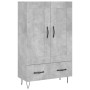 Aparador alto madera de ingeniería gris hormigón 69,5x31x115 cm de vidaXL, Aparadores - Ref: Foro24-830320, Precio: 79,50 €, ...