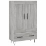 Aparador alto madera de ingeniería gris Sonoma 69,5x31x115 cm de vidaXL, Aparadores - Ref: Foro24-830322, Precio: 85,40 €, De...