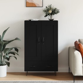 Tall black engineered wood sideboard 69.5x31x115 cm by vidaXL, Sideboards - Ref: Foro24-830317, Price: 86,71 €, Discount: %