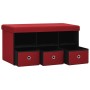 Red synthetic linen folding storage bench 76x38x38 cm by vidaXL, Benches for halls and storage - Ref: Foro24-338809, Price: 4...