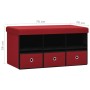 Red synthetic linen folding storage bench 76x38x38 cm by vidaXL, Benches for halls and storage - Ref: Foro24-338809, Price: 4...