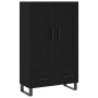 Tall black engineered wood sideboard 69.5x31x115 cm by vidaXL, Sideboards - Ref: Foro24-830349, Price: 111,27 €, Discount: %