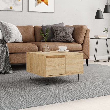 Sonoma oak plywood coffee table 55x55x36.5 cm by vidaXL, Coffee table - Ref: Foro24-830759, Price: 52,99 €, Discount: %