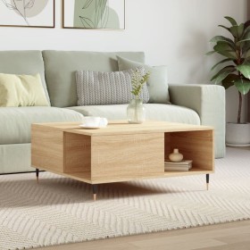 Sonoma oak plywood coffee table 80x80x36.5 cm by vidaXL, Coffee table - Ref: Foro24-830775, Price: 70,99 €, Discount: %