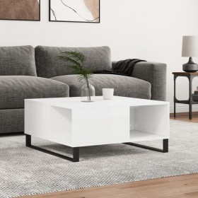 Glossy white plywood coffee table 80x80x36.5 cm by vidaXL, Coffee table - Ref: Foro24-830790, Price: 110,22 €, Discount: %