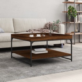 Engineered wood and iron brown oak coffee table 80x80x45 cm by vidaXL, Coffee table - Ref: Foro24-832817, Price: 45,99 €, Dis...