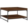 Mesa centro madera ingeniería y hierro roble marrón 80x80x45 cm de vidaXL, Mesas de centro - Ref: Foro24-832817, Precio: 45,8...