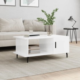 Glossy white plywood coffee table 90x50x40 cm by vidaXL, Coffee table - Ref: Foro24-829502, Price: 50,35 €, Discount: %