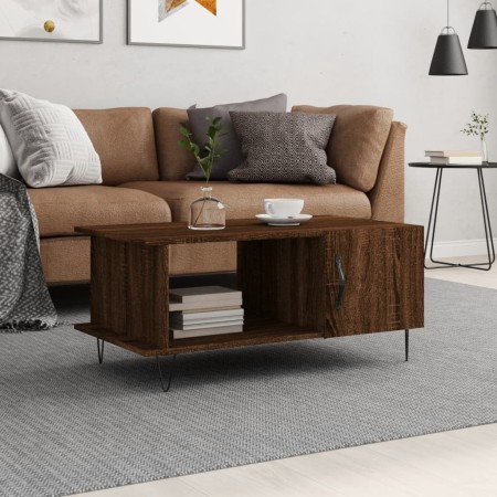 Brown oak plywood coffee table 90x50x40 cm by vidaXL, Coffee table - Ref: Foro24-829491, Price: 43,99 €, Discount: %