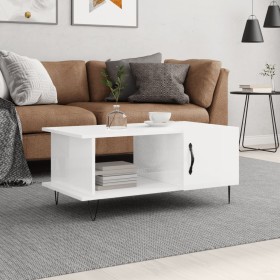 Couchtisch aus glänzend weißem Sperrholz, 90 x 50 x 40 cm von vidaXL, Couchtisch - Ref: Foro24-829486, Preis: 45,41 €, Rabatt: %