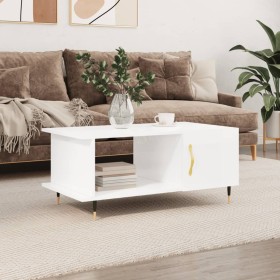 Glossy white plywood coffee table 90x50x40 cm by vidaXL, Coffee table - Ref: Foro24-829470, Price: 45,67 €, Discount: %