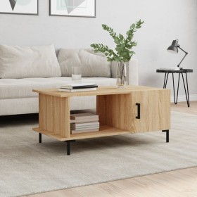 Mesa de centro madera contrachapada roble Sonoma 90x50x40 cm de vidaXL, Mesas de centro - Ref: Foro24-829495, Precio: 47,99 €...