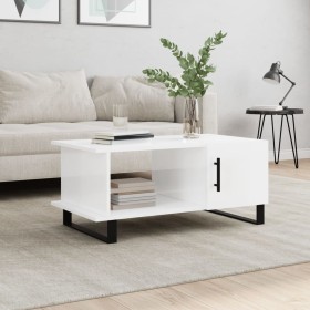 Glossy white plywood coffee table 90x50x40 cm by vidaXL, Coffee table - Ref: Foro24-829510, Price: 50,38 €, Discount: %