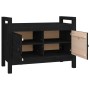 Hall bench solid black pine wood 80x40x60 cm by vidaXL, Benches for halls and storage - Ref: Foro24-821783, Price: 112,09 €, ...