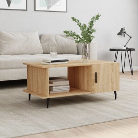 Mesa de centro madera contrachapada roble Sonoma 90x50x40 cm de vidaXL, Mesas de centro - Ref: Foro24-829503, Precio: 45,60 €...