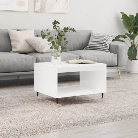 Glänzend weißer Couchtisch aus Holzwerkstoff, 60 x 50 x 40 cm von vidaXL, Couchtisch - Ref: Foro24-829246, Preis: 45,99 €, Ra...