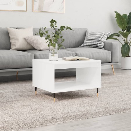 Glossy white engineered wood coffee table 60x50x40 cm by vidaXL, Coffee table - Ref: Foro24-829246, Price: 47,83 €, Discount: %