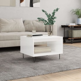 Glänzend weißer Couchtisch aus Holzwerkstoff, 60 x 50 x 40 cm von vidaXL, Couchtisch - Ref: Foro24-829254, Preis: 32,99 €, Ra...