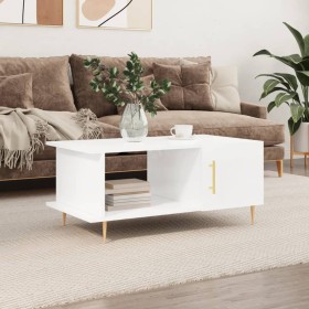 Glossy white plywood coffee table 90x50x40 cm by vidaXL, Coffee table - Ref: Foro24-829478, Price: 48,99 €, Discount: %