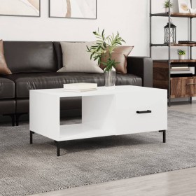 Glossy white plywood coffee table 90x50x40 cm by vidaXL, Coffee table - Ref: Foro24-829214, Price: 51,99 €, Discount: %