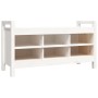 Hall bench solid white pine wood 110x40x60 cm by vidaXL, Benches for halls and storage - Ref: Foro24-821790, Price: 107,67 €,...