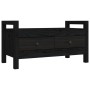 Banco de recibidor madera maciza de pino negro 80x40x43 cm de vidaXL, Bancos para recibidores y almacenamiento - Ref: Foro24-...