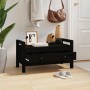 Banco de recibidor madera maciza de pino negro 80x40x43 cm de vidaXL, Bancos para recibidores y almacenamiento - Ref: Foro24-...