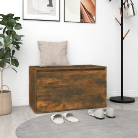 Smoked oak plywood hallway bench 80x40x45 cm by vidaXL, Benches for halls and storage - Ref: Foro24-816047, Price: 57,56 €, D...