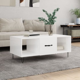 Couchtisch aus glänzend weißem Sperrholz, 102 x 50 x 40 cm von vidaXL, Couchtisch - Ref: Foro24-829294, Preis: 50,61 €, Rabat...