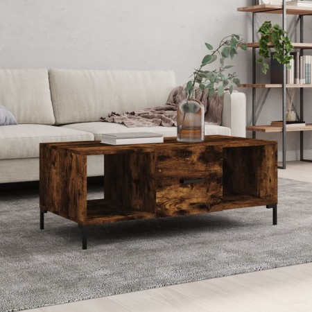 Mesa de centro madera contrachapada roble ahumado 102x50x40 cm de vidaXL, Mesas de centro - Ref: Foro24-829305, Precio: 48,42...