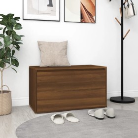 Brown oak plywood hallway bench 80x40x45 cm by vidaXL, Benches for halls and storage - Ref: Foro24-816049, Price: 73,71 €, Di...