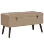 Bank with beige velvet storage compartment 80 cm by vidaXL, Benches for halls and storage - Ref: Foro24-3070672, Price: 98,94...