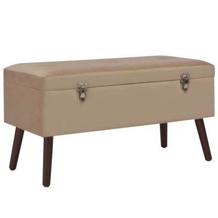 Bank with beige velvet storage compartment 80 cm by vidaXL, Benches for halls and storage - Ref: Foro24-3070672, Price: 98,99...