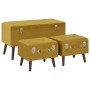 Storage stools 3 pcs mustard yellow velvet by vidaXL, Benches for halls and storage - Ref: Foro24-3070664, Price: 120,56 €, D...