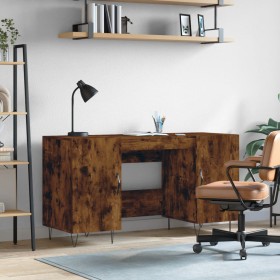 Escritorio madera de ingeniería roble ahumado 140x50x75 cm de vidaXL, Escritorios - Ref: Foro24-829545, Precio: 111,49 €, Des...