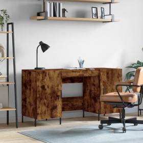 Smoked oak engineered wood desk 140x50x75 cm by vidaXL, Desks - Ref: Foro24-829561, Price: 89,38 €, Discount: %