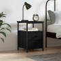 Mesita de noche madera de ingeniería negro 34x35,5x50 cm de vidaXL, Mesitas de noche - Ref: Foro24-826013, Precio: 48,90 €, D...