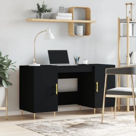 Black engineered wood desk 140x50x75 cm by vidaXL, Desks - Ref: Foro24-829533, Price: 122,00 €, Discount: %